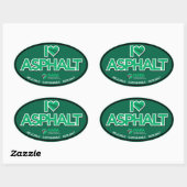 I Love Asphalt Stickers - Oval (Feuille)