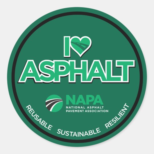 I Love Asphalt Stickers - Round (Devant)