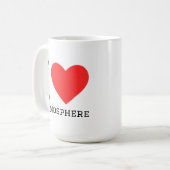 I love atmosphere square sticker koffiemok (Voorkant links)