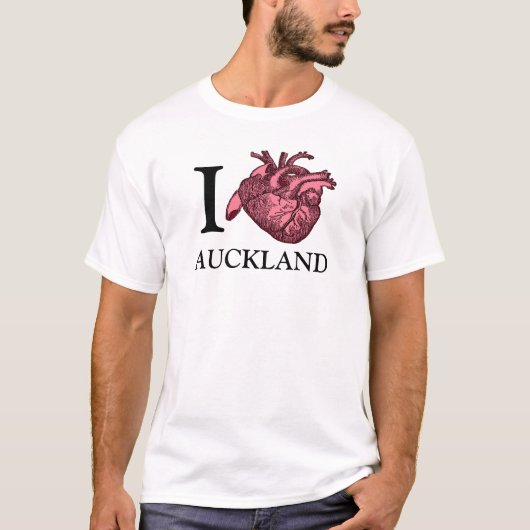 I Love Auckland anatomically Correction hart T-shirt (Voorkant)