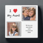 I Love Aunt 2 Photo Plaque<br><div class="desc">Make any occasion special with this customizable photo plaque! You can use the 'Personalize this template' link to change the photos and edit the text. The photo options are set to the fill the entire area of the square shown. Share your memories and create something unique for many years to...</div>