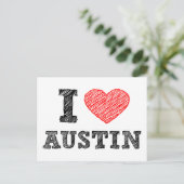 I Love Austin Briefkaart (Staand voorkant)