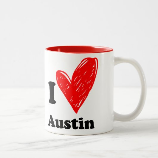 I love Austin Tweekleurige Koffiemok (Rechts)