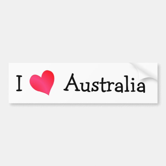 I Love Australia Bumpersticker (Voorkant)