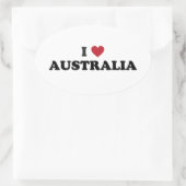 I Love Australia Ovale Sticker (Tas)