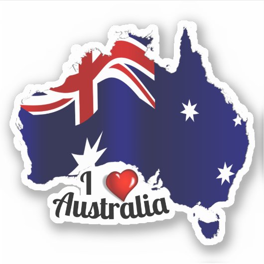 I Love Australia Sticker (Voorkant)