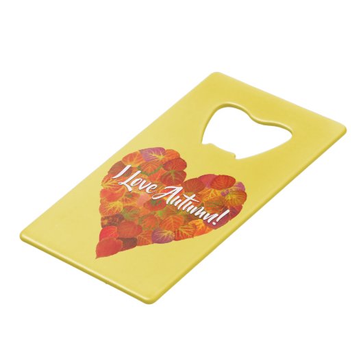 I Love Automne!—Rouge Aspen Leaf Heart 1 (Dos Angle)