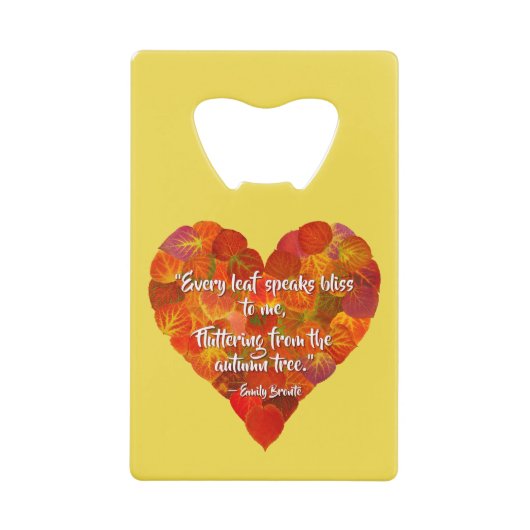 I Love Automne—Rouge Aspen Leaf Heart 1, Citation (Devant)