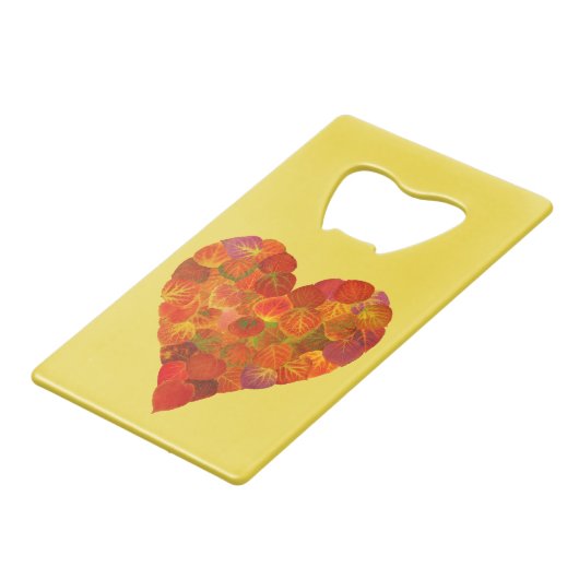 I Love Automne, subtil—Coeur feuille d'Aspen rouge (Dos Angle)