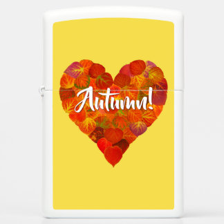 I Love Autumn, Bold—Red Aspen Leaf Heart 1