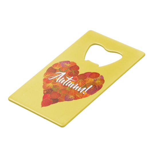 I Love Autumn, Bold—Red Aspen Leaf Heart 1 (Devant Angle)