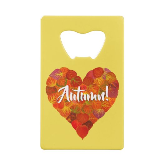 I Love Autumn, Bold—Red Aspen Leaf Heart 1 (Dos)
