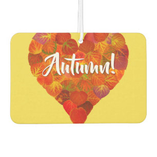 I Love Autumn, Bold—Red Aspen Leaf Heart 1 Luchtverfrisser