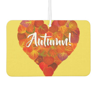 I Love Autumn, Bold—Red Aspen Leaf Heart 1 Luchtverfrisser