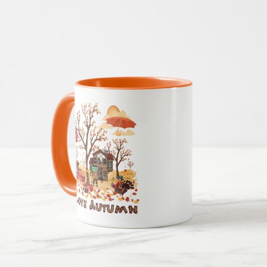 I Love Autumn - Herfst Scenery Mok (Voorkant links)