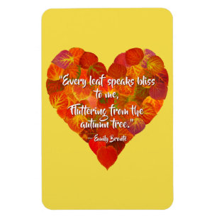 I Love Autumn-Red Aspen Leaf Heart 1, Brontë Quote Magneet