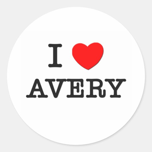 I Love Avery Ronde Sticker (Voorkant)