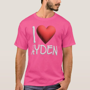 I Love Ayden Name Persoonlijke Mannen Guy BFF Frie T-shirt