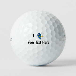I Love (Azorenvlag Hart) Persoonlijk  Golfballen