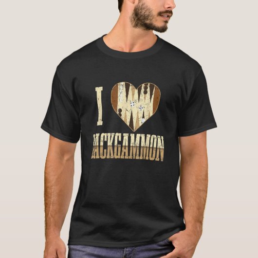 I love Backgammon Board Games T-shirt (Voorkant)