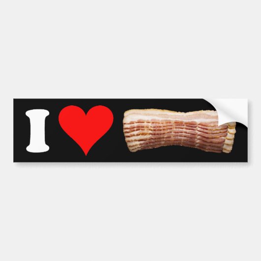 I Love Bacon Bumpersticker (Voorkant)