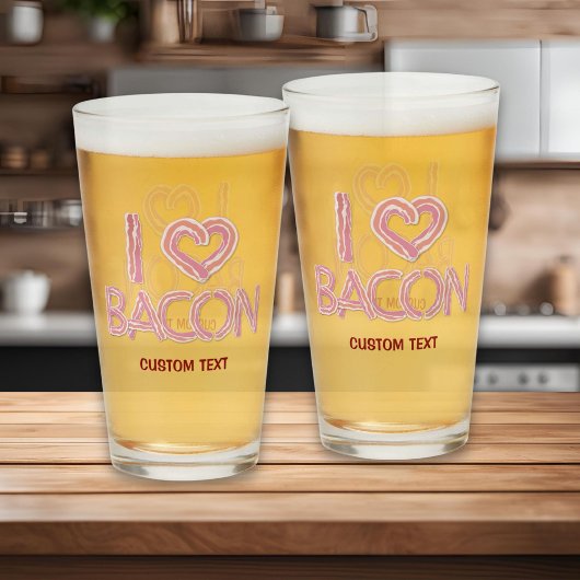 I Love Bacon Glas