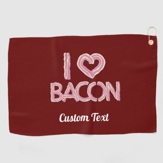 I Love Bacon Golfhanddoek (Horizontaal)