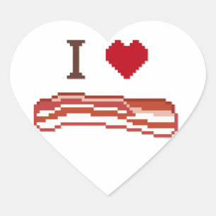I Love Bacon Hart Sticker