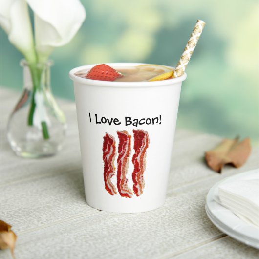 I Love Bacon Papieren Bekers (Insitu)