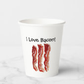 I Love Bacon Papieren Bekers (Voorkant)