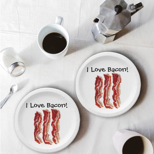 I Love Bacon Papieren Bordje