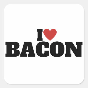 I Love Bacon Vierkante Sticker