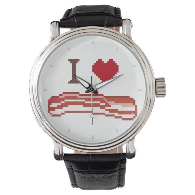 I Love Bacon Wrist Watch Horloge (Voorkant)