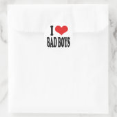 I Love Bad Boys Ronde Sticker (Tas)