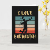 I Love Badminton Jump Smash Kaart (Gele Bloem)