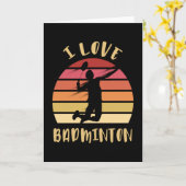 I Love Badminton Jump Smash Kaart (Gele Bloem)