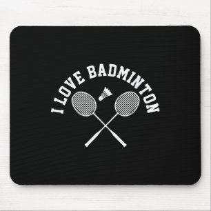 I Love Badminton Player Gift Retro Style Muismat