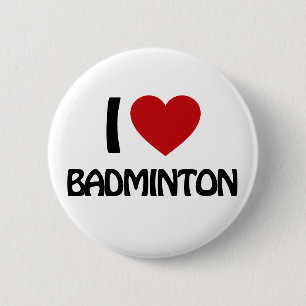 I love Badminton Ronde Button 5,7 Cm