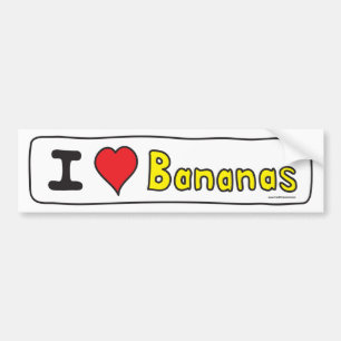 I Love Bananas (I Heart Bananas) Bumpersticker