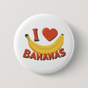 I Love Bananas Ronde Button 5,7 Cm