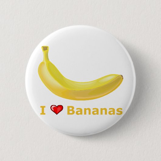 I Love Bananas Ronde Button 5,7 Cm (Voorkant)