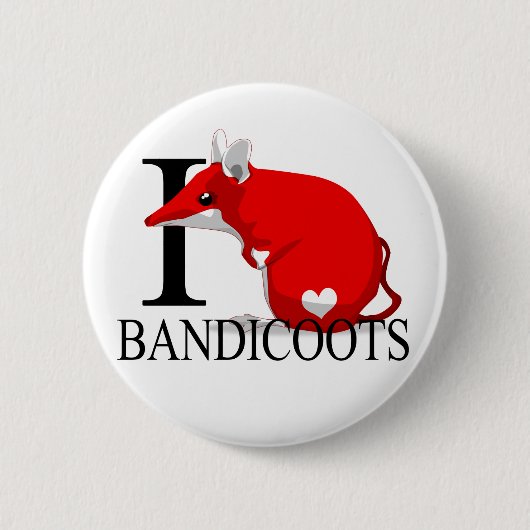 I Love Bandicoots Buttonnen Ronde Button 5,7 Cm (Voorkant)