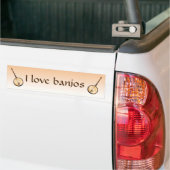 I Love Banjo Music Instruments Bumpersticker (Op Truck)