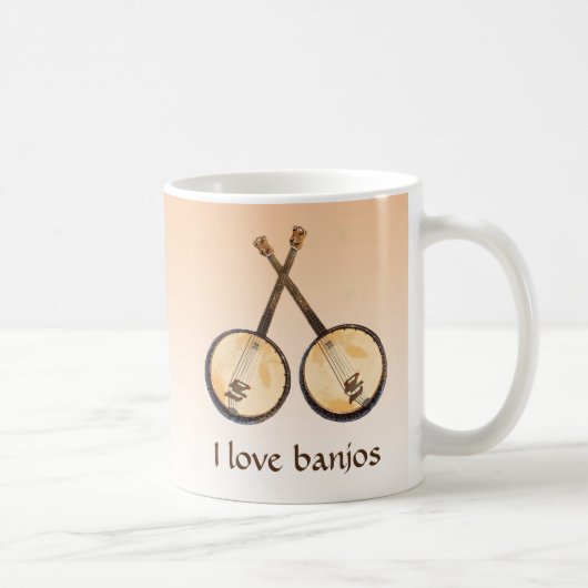 I Love Banjos Instruments de musique Mug (Droite)
