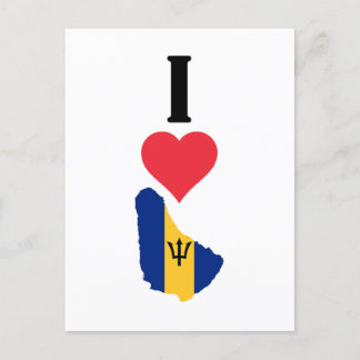 I Love Barbados Vertical I Heart Country Flag Map Briefkaart
