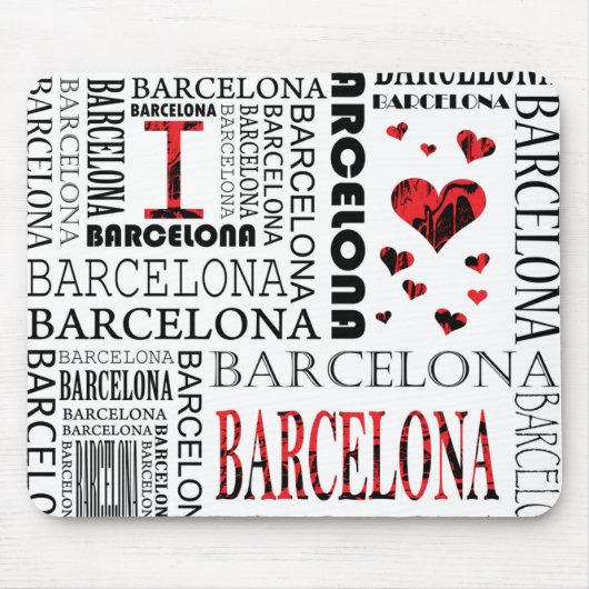I Love Barcelona Mousepad Muismat (Voorkant)
