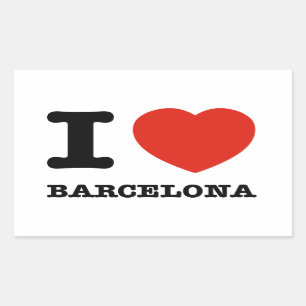 I Love Barcelona Rechthoekige Sticker