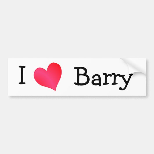 I Love Barry Bumpersticker (Voorkant)
