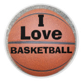 I Love Basketball Ceramic Knob. Keramische Knop (Voorkant)