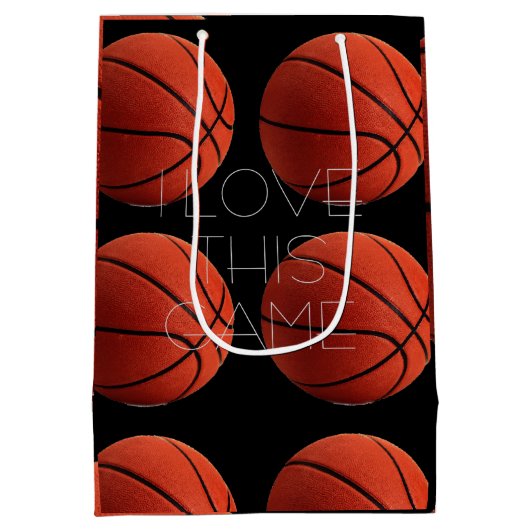 I Love Basketball Close Medium Cadeauzakje (Achterkant)